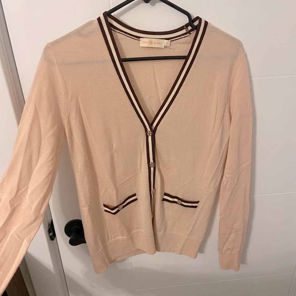 Tory Burch light pink cardigan. Size small.